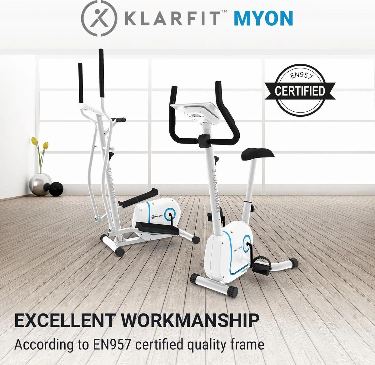 Klarfit Myon Cycle Hometrainer - Fitness Fiets - 8 Standen - Cardio Bike Met Trainingscomputer - Magnetisch Remsysteem - 12kg Vliegwielmassa - SmartCardio Studio Met Tablethouder En Kinomap-app 7 Klarfit Myon Cycle Hometrainer - Fitness Fiets - 8 Standen - Cardio Bike Met Trainingscomputer - Magnetisch Remsysteem - 12kg Vliegwielmassa - SmartCardio Studio Met Tablethouder En Kinomap-app - Afbeelding 7