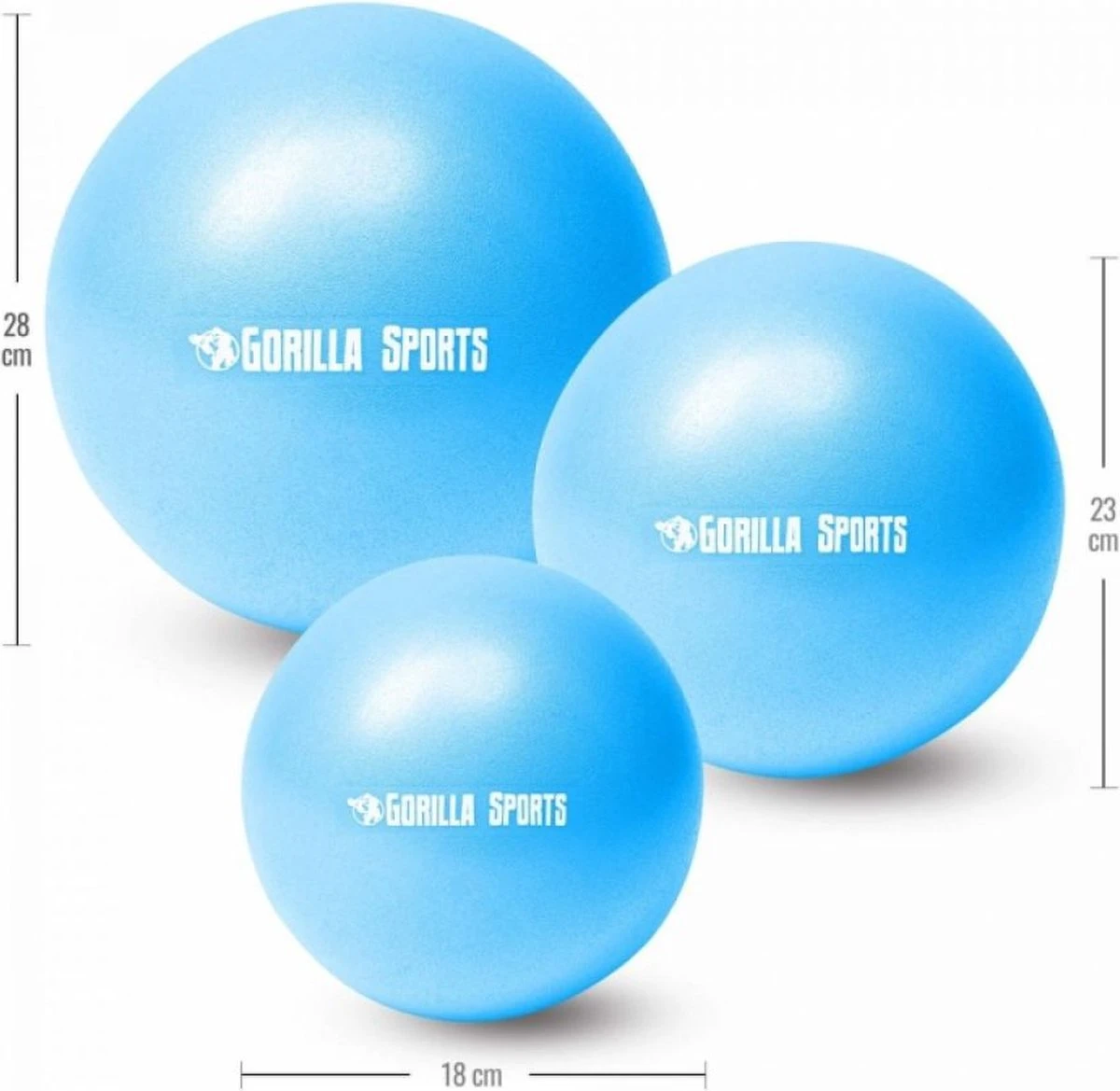 Gorilla Sports Mini Pilates Bal - 18 Cm - Blauw 3 Gorilla Sports Mini Pilates Bal - 18 Cm - Blauw - Afbeelding 3