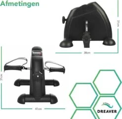 Dreaver Stoelfiets - LCD-scherm - Inclusief Antislipmat - Bureaufiets - Bewegingstrainer - Deskbike - Mini Hometrainer - Pedaaltrainer -FitForce Outlet Winkel 1200x1171 8