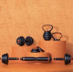 Active Panther Dumbbell Set 40 Kg - Zwart/Oranje Verstelbare Halter, Dumbbell & Kettlebell Stang 40 Kg Totaal