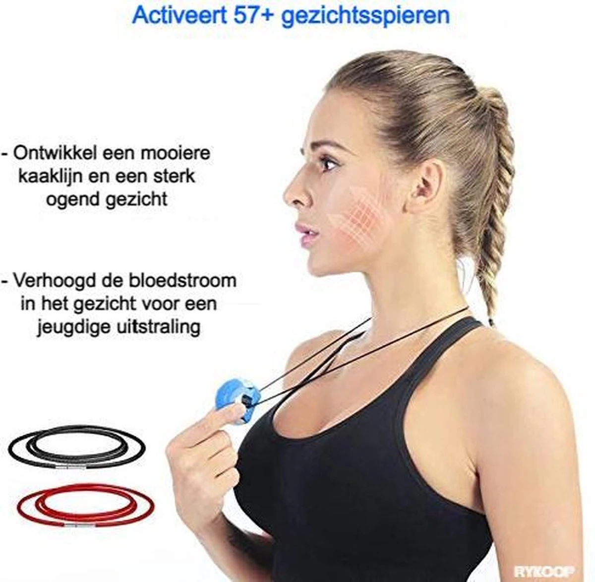 Rykoop® - Kaaklijn Trainer - Kaak Trainer - Jawline Trainer - Kaaklijntrainer - Jaw - Kaak - Jawline Exerciser - Facial Toner - Zwart 3 Rykoop® - Kaaklijn Trainer - Kaak Trainer - Jawline Trainer - Kaaklijntrainer - Jaw - Kaak - Jawline Exerciser - Facial Toner - Zwart - Afbeelding 3