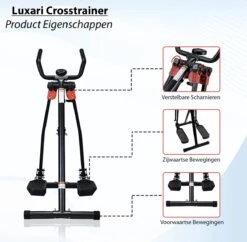 Luxari - Crosstrainer - Voor- En Zijwaartse Bewegingen - Inc. Hartslagfunctie - Hometrainer - Elliptische Trainer -FitForce Outlet Winkel 1200x1174 8