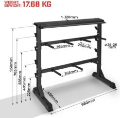 Merkloos Halter-, En Gewichtstandaard Voor Halterstang-. Schijven En Dumbells Max 300 Kg -FitForce Outlet Winkel 1200x1176 1