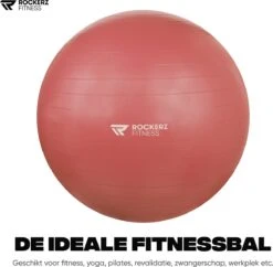 Rockerz Fitness® - Yoga Bal Inclusief Pomp - Pilates Bal - Fitness Bal - Zwangerschapsbal - Goede Houding Bij Het Thuiswerken - 75 Cm - Kleur: Rose Gold -FitForce Outlet Winkel 1200x1178 10