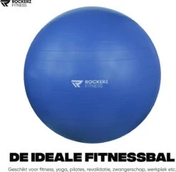 Rockerz Fitness® - Yoga Bal Inclusief Pomp - Pilates Bal - Fitness Bal - Zwangerschapsbal - Goede Houding Bij Het Thuiswerken - 55 Cm - Kleur: Blauw -FitForce Outlet Winkel 1200x1178 7