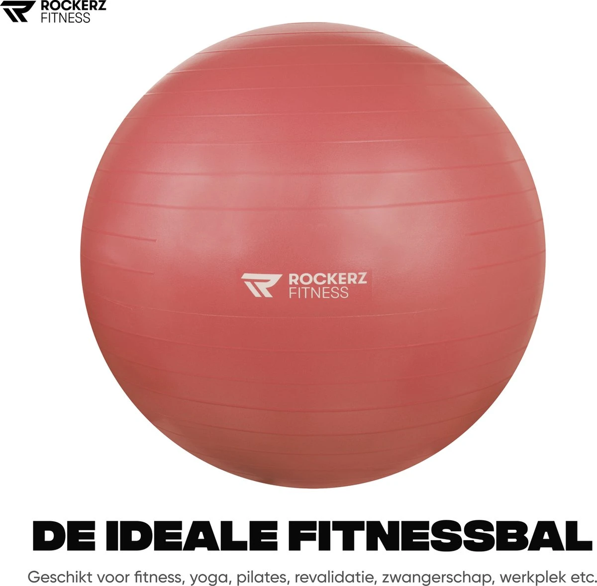 Rockerz Fitness® - Yoga Bal Inclusief Pomp - Pilates Bal - Fitness Bal - Zwangerschapsbal - Goede Houding Bij Het Thuiswerken - 65 Cm - Kleur: Rose Gold 2 Rockerz Fitness® - Yoga Bal Inclusief Pomp - Pilates Bal - Fitness Bal - Zwangerschapsbal - Goede Houding Bij Het Thuiswerken - 65 Cm - Kleur: Rose Gold - Afbeelding 2