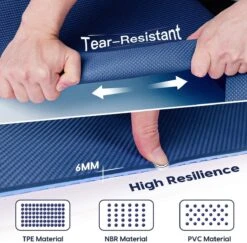 Saferell Antislip Yogamat - Zwart - Gemaakt Van TPE Met Extra Dik (6mm) - Sportmat Fitness Mat Duurzaam Zwart- Hypoallergene Yogamat Met Draagband - 183 Cm X 61 Cm X 0,6 Cm -FitForce Outlet Winkel 1200x1179 6