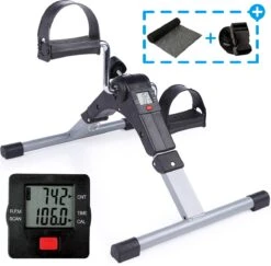 Himaly - Stoelfiets - Bureaufiets - Stoel Fiets - Bewegingstrainer - Hometrainer Met Weerstand - (Opvouwbare Mini Hometrainer -LED Display -Vijf Functies)
