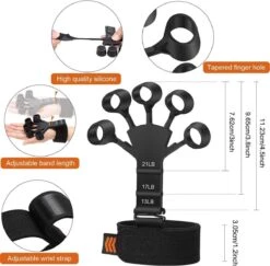 AyFit - Vinger Gripper Bekend Van TikTok - Onderarm Trainer - Vingertrainer - Hand Trainer - Grip Trainer - Siliconen - Weerstand Band - Spierversterker - Hand - Vinger - 1 Stuk - Zwart -FitForce Outlet Winkel 1200x1180 3