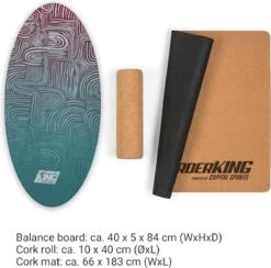 BoarderKING Indoorboard Allrounder Balance Board - Inclusief Vloermat En Kurkrol - 40 X 15 X 84 Cm 10 BoarderKING Indoorboard Allrounder Balance Board - Inclusief Vloermat En Kurkrol - 40 X 15 X 84 Cm -FitForce Outlet Winkel 1200x1184 12