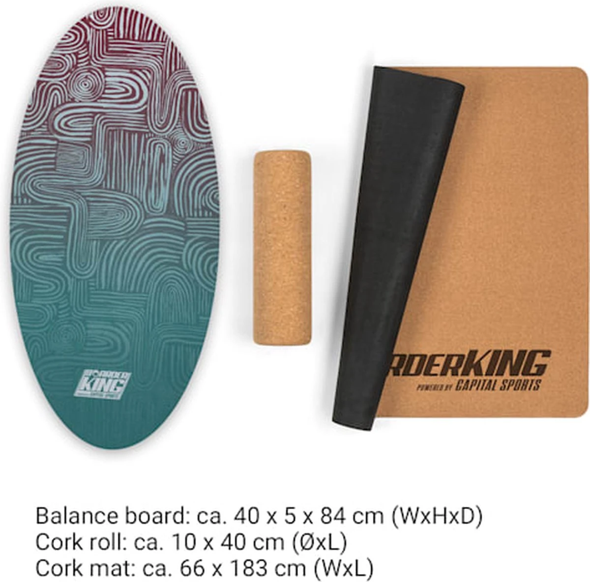 BoarderKING Indoorboard Allrounder Balance Board - Inclusief Vloermat En Kurkrol - 40 X 15 X 84 Cm 4 BoarderKING Indoorboard Allrounder Balance Board - Inclusief Vloermat En Kurkrol - 40 X 15 X 84 Cm - Afbeelding 4