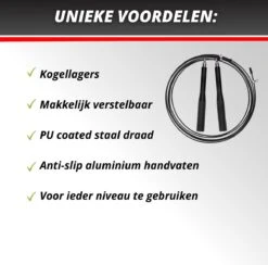 Professioneel Crossfit & Fitness Springtouw – Jump Rope – Speedrope – Verstelbaar – Zwart -FitForce Outlet Winkel 1200x1184 17