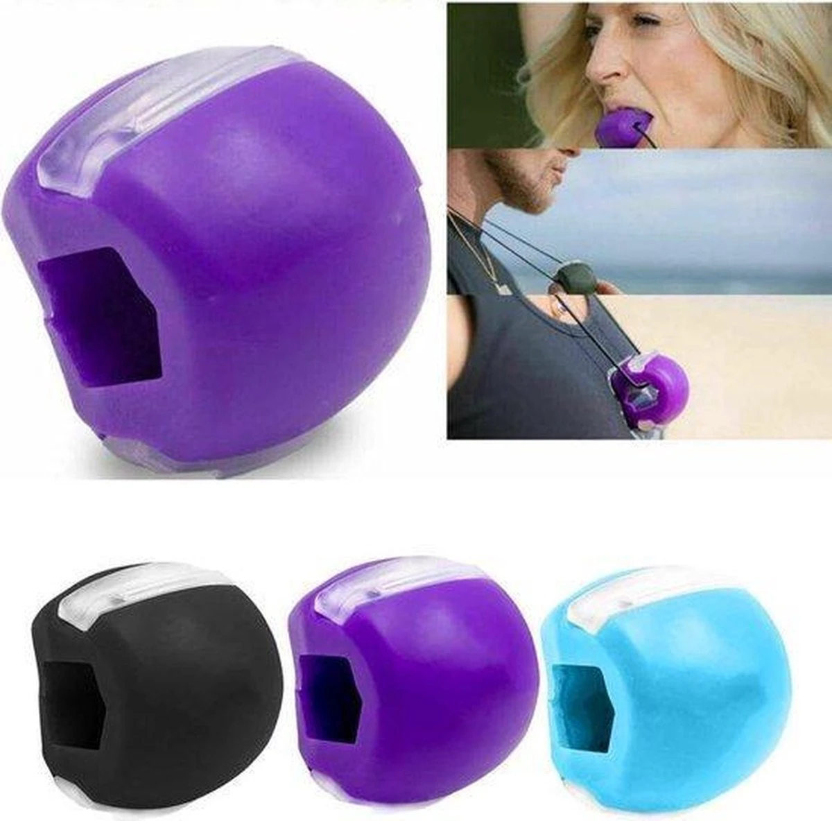 Merkloos Kaaklijn Trainer + Koort Medium | Kaak Trainer | Jawline Trainer | Strakkere Kaaklijn 2 Merkloos Kaaklijn Trainer + Koort Medium | Kaak Trainer | Jawline Trainer | Strakkere Kaaklijn - Afbeelding 2