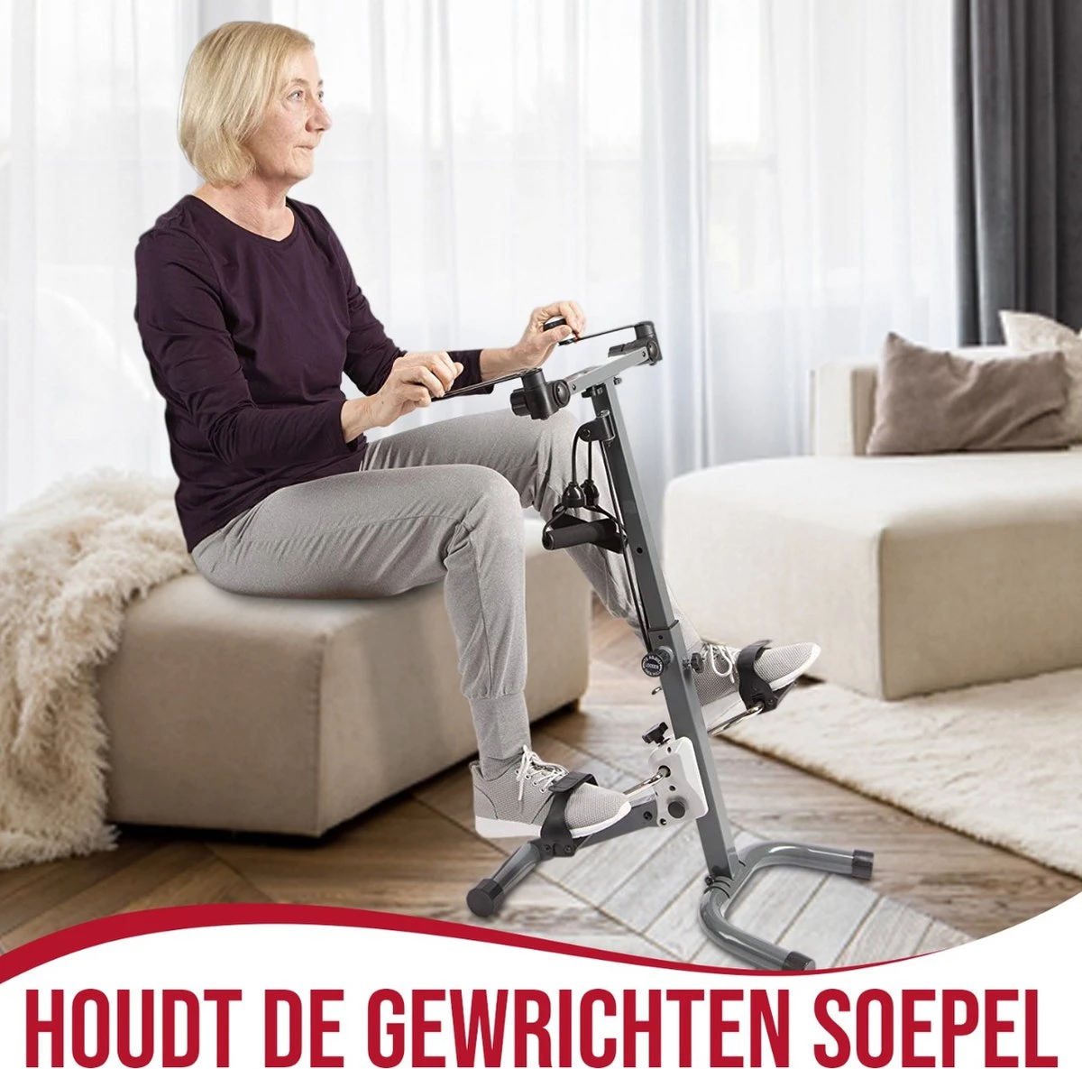 3-in-1 Hometrainer Fietstrainer Fitness Stoelfiets Armtrainer Pedaaltrainer - Voor Senioren Of Revalidatie 6 3-in-1 Hometrainer Fietstrainer Fitness Stoelfiets Armtrainer Pedaaltrainer - Voor Senioren Of Revalidatie - Afbeelding 6