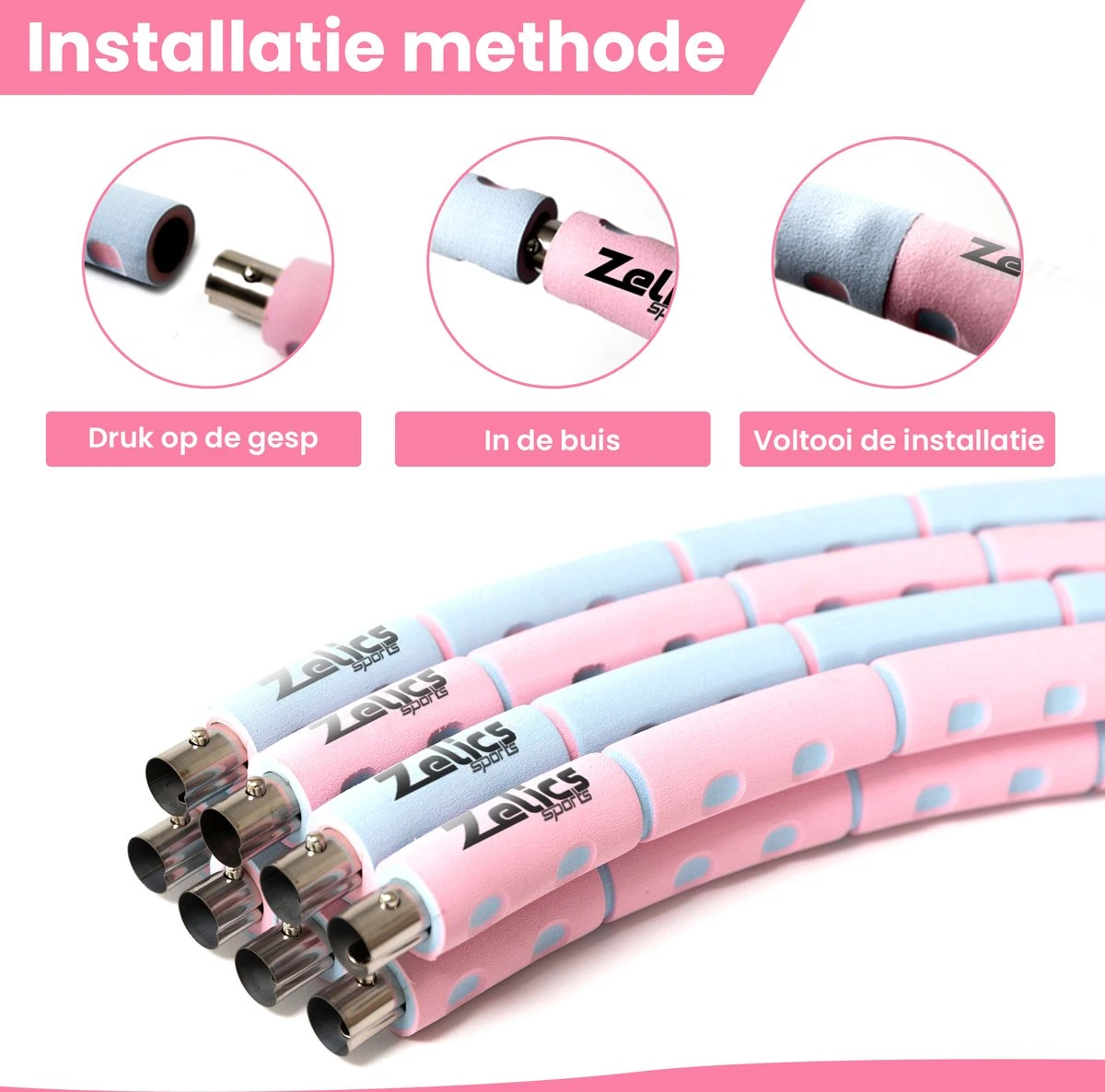 Zelics Sports - Professionele Fitness Hoelahoep Voor Volwassenen Met Gewicht - Gemaakt Van Roestvrij Staal, Zachte Foam En Anti-Zweet Buitenlaag - Sport Hoepel - Hula Hoop - Weight Hoop - Hoepel Fitness - 92cm/1.2 Kg Vulbaar- Inclusief Spingtouw 4 Zelics Sports - Professionele Fitness Hoelahoep Voor Volwassenen Met Gewicht - Gemaakt Van Roestvrij Staal, Zachte Foam En Anti-Zweet Buitenlaag - Sport Hoepel - Hula Hoop - Weight Hoop - Hoepel Fitness - 92cm/1.2 Kg Vulbaar- Inclusief Spingtouw - Afbeelding 4