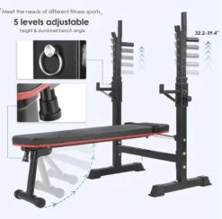 Bench Press - Halterbank - Sportbank - Fitnessbank - Multifunctioneel - Opvouwbaar - Volledig Instelbaar - Max Belasting 200kg -FitForce Outlet Winkel 1200x1187 1