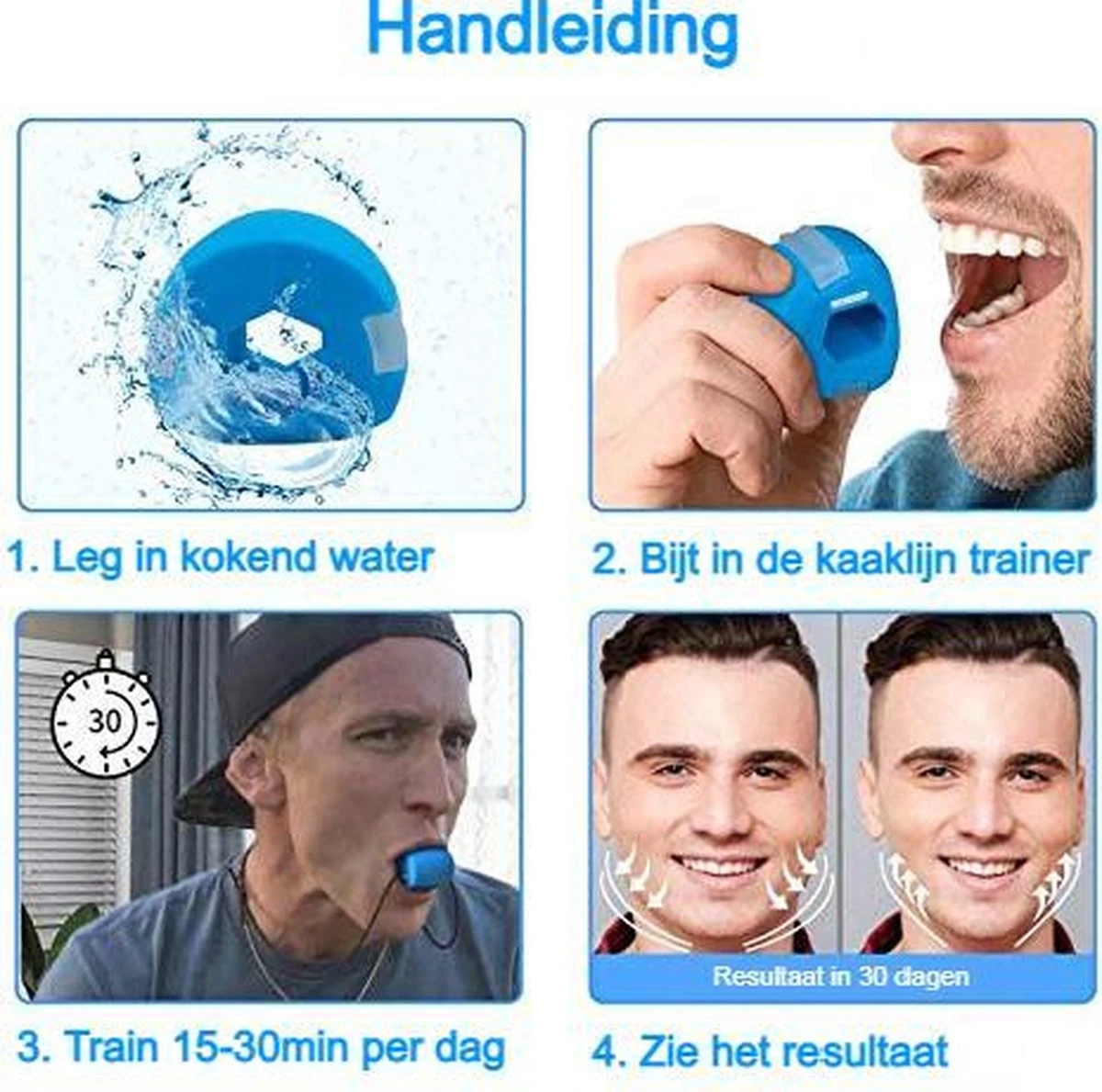 Rykoop® - Kaaklijn Trainer - Kaak Trainer - Jawline Trainer - Kaaklijntrainer - Jaw - Kaak - Jawline Exerciser - Facial Toner - Zwart 4 Rykoop® - Kaaklijn Trainer - Kaak Trainer - Jawline Trainer - Kaaklijntrainer - Jaw - Kaak - Jawline Exerciser - Facial Toner - Zwart - Afbeelding 4