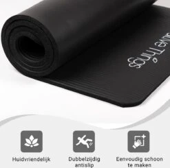 Yoga Mat Sportmat Fitnessmat Antislip NBR - 1 Cm Zwart -FitForce Outlet Winkel 1200x1190 6