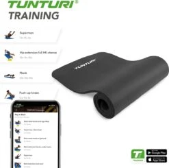 Tunturi Fitnessmat - Yogamat - Sportmat Gemaakt Van Zacht NBR Materiaal - 180 X 60 X 1,5cm - Zwart - Incl. Gratis Fitness App -FitForce Outlet Winkel 1200x1191 16