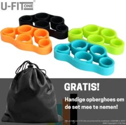 U-Fit One 4 Delige Vingertrainer Set - Krachttrainer - Gitaarspelen - Pianospelen - Onderarm - Spieren - Polstrainer - Handtrainer - Griptrainer - RSI - Finger Expander - Fingertrainer - Finger Exercise -FitForce Outlet Winkel 1200x1193 1