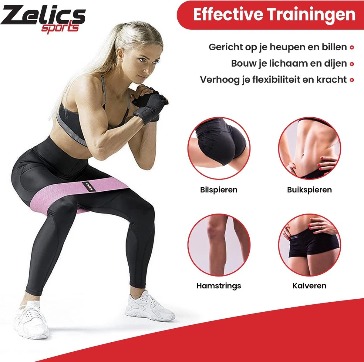 Zelics Sports - 4stuks Weerstandsbanden Voor Fitness Inclusief Work-Out Guide - Booty Bands - Resistance Bands - Fitness Elastiek - 4 Stuks Verschillende Weerstanden 3 Zelics Sports - 4stuks Weerstandsbanden Voor Fitness Inclusief Work-Out Guide - Booty Bands - Resistance Bands - Fitness Elastiek - 4 Stuks Verschillende Weerstanden - Afbeelding 3