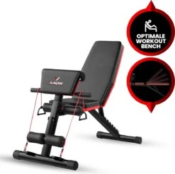 Venom Sports 4 In 1 Multifunctionele Trainingsbank - Geschikt Voor Trainen Van Bicep, Borst, Onderrug En Buik - Fitnessbank - Bench Press - Trainingsbank - Zwart/rood