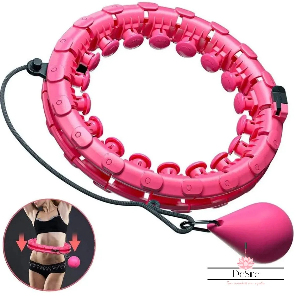 DeSire Fitness Hoelahoep Met Gewicht - Roze - Sport Hoepel Voor Volwassenen En Kinderen - Hula Hoop - Weight Hoop - HoolaHoop 1 DeSire Fitness Hoelahoep Met Gewicht - Roze - Sport Hoepel Voor Volwassenen En Kinderen - Hula Hoop - Weight Hoop - HoolaHoop