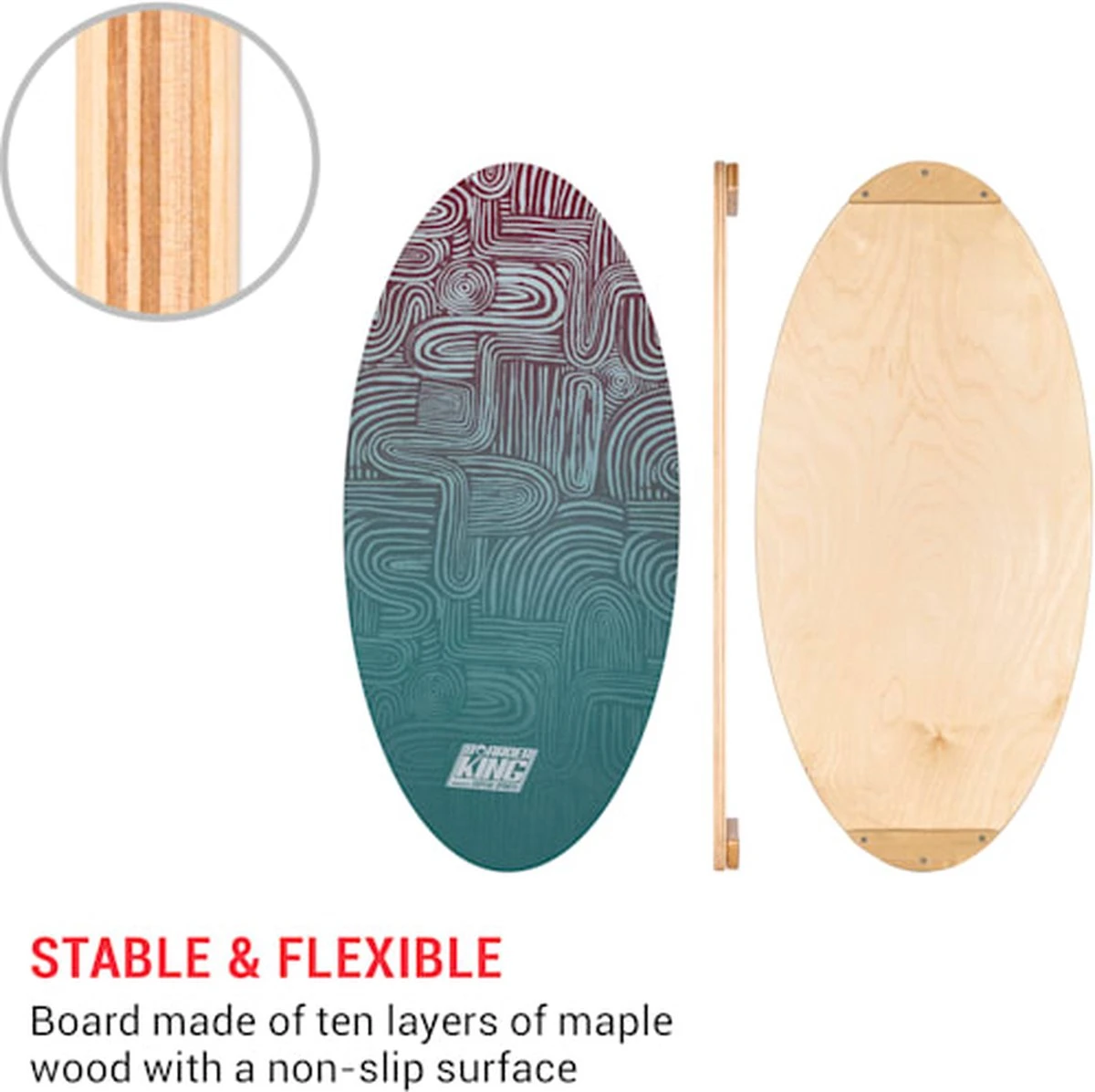 BoarderKING Indoorboard Allrounder Balance Board - Inclusief Vloermat En Kurkrol - 40 X 15 X 84 Cm 5 BoarderKING Indoorboard Allrounder Balance Board - Inclusief Vloermat En Kurkrol - 40 X 15 X 84 Cm - Afbeelding 5