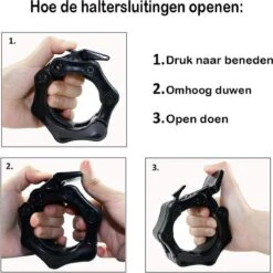 MJ Sports Premium Jaw Collar Set - Haltersluitingen - Halterklemmen - Halterstangsluiting - Jaw Collars - Olympic Barbell - Fitness - Set Van 2 - 50mm - Zwart -FitForce Outlet Winkel 1200x1198 3