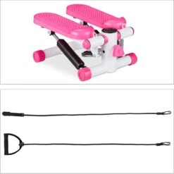 Relaxdays Swing Stepper - 2 Weerstandsbanden - Fitness Stepper - Display - Diverse Kleuren - Roze -FitForce Outlet Winkel 1200x1198 40