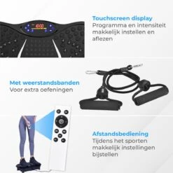 Nuvance - Trilplaat Fitness - Met Bluetooth Speaker - Incl Stretchbands - Voor Benen En Bloedsomloop - Trainingsapparatuur Voor Uithoudingstraining -FitForce Outlet Winkel 1200x1199 19