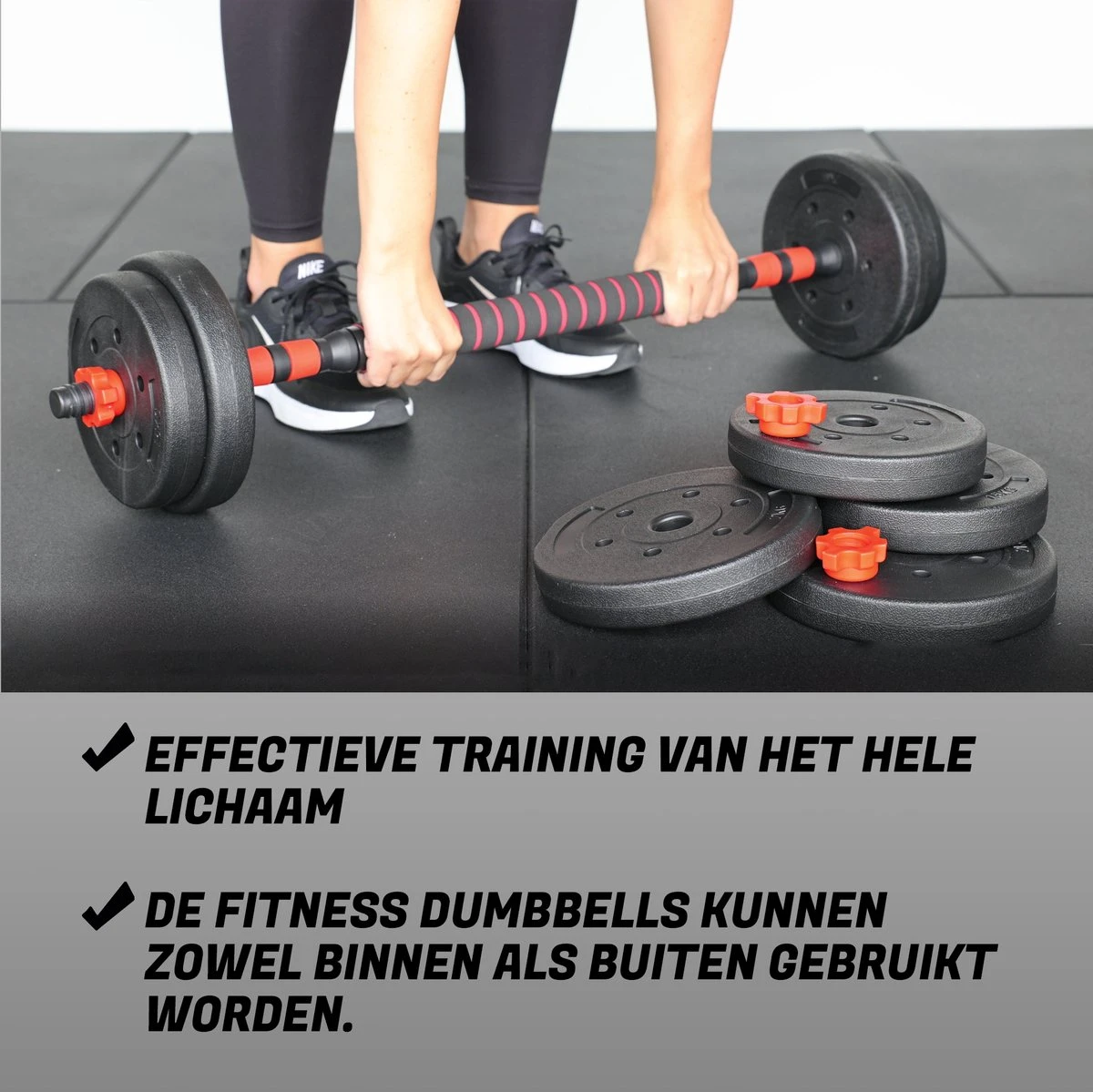 ForzaFit Halterset 15kg - Dumbbelset - Barbell Halterstang Met Gewichten - Fitness Stang - Zwart 7 ForzaFit Halterset 15kg - Dumbbelset - Barbell Halterstang Met Gewichten - Fitness Stang - Zwart - Afbeelding 7