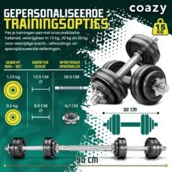 Coazy Dumbell En Barbell Set Verstelbaar - Dumbells - Gewichten Fitness - Halterstang Met Gewichten - Halter -FitForce Outlet Winkel 1200x1199 3