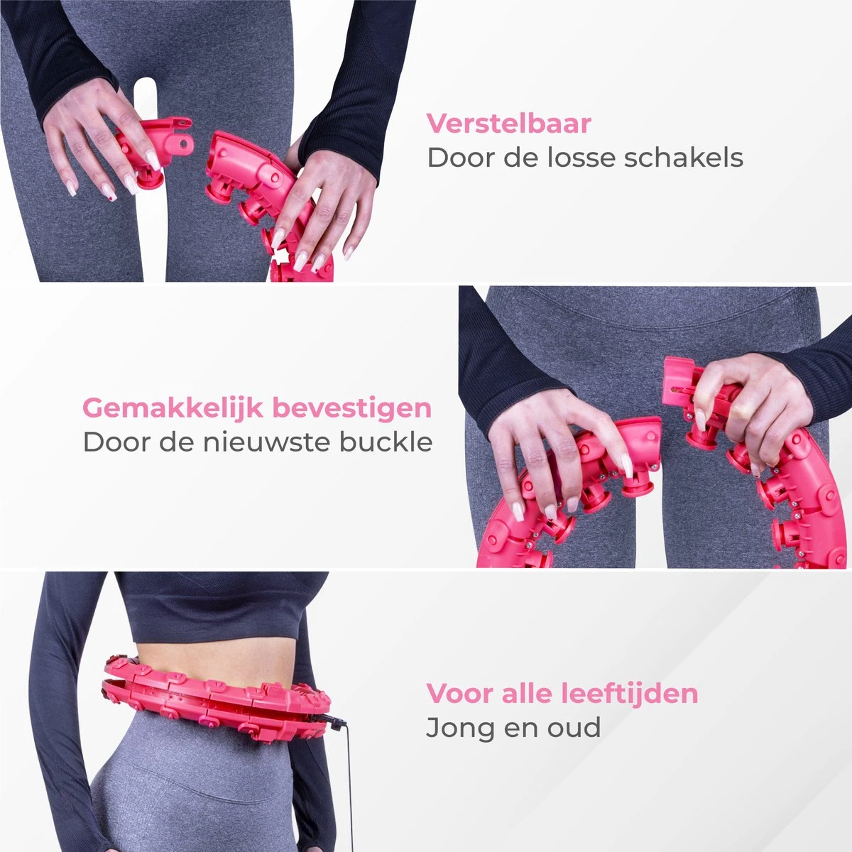 Nuvance - Verstelbare Fitness Hoelahoep Met Gewicht - Voor Volwassenen En Kinderen - Weighted Hula Hoop - Smart Hoepel - Roze 5 Nuvance - Verstelbare Fitness Hoelahoep Met Gewicht - Voor Volwassenen En Kinderen - Weighted Hula Hoop - Smart Hoepel - Roze - Afbeelding 5