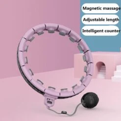 Merkloos Hoelahoep Voor Fitness En Massage - Voor Volwassenen En Kinderen - Schakels Voor Aanpassing Aan Maat - 400g Verzwaarde Bal - Met Teller - Geschikt Voor Afvallen - Makkelijk In Elkaar Te Zetten - Licht Paars -FitForce Outlet Winkel 1200x1200 1016