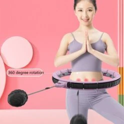 Merkloos Hoelahoep Voor Fitness En Massage - Voor Volwassenen En Kinderen - Schakels Voor Aanpassing Aan Maat - 400g Verzwaarde Bal - Met Teller - Geschikt Voor Afvallen - Makkelijk In Elkaar Te Zetten - Licht Paars -FitForce Outlet Winkel 1200x1200 1020