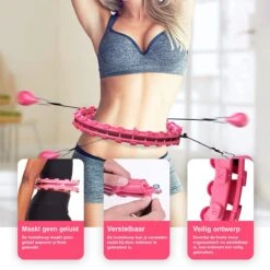 Belenthi Verstelbare Fitness Hoelahoep Met Gewicht - Voor Volwassenen En Kinderen - Weighted Hula Hoop - Smart Hoepel - Roze -FitForce Outlet Winkel 1200x1200 1030