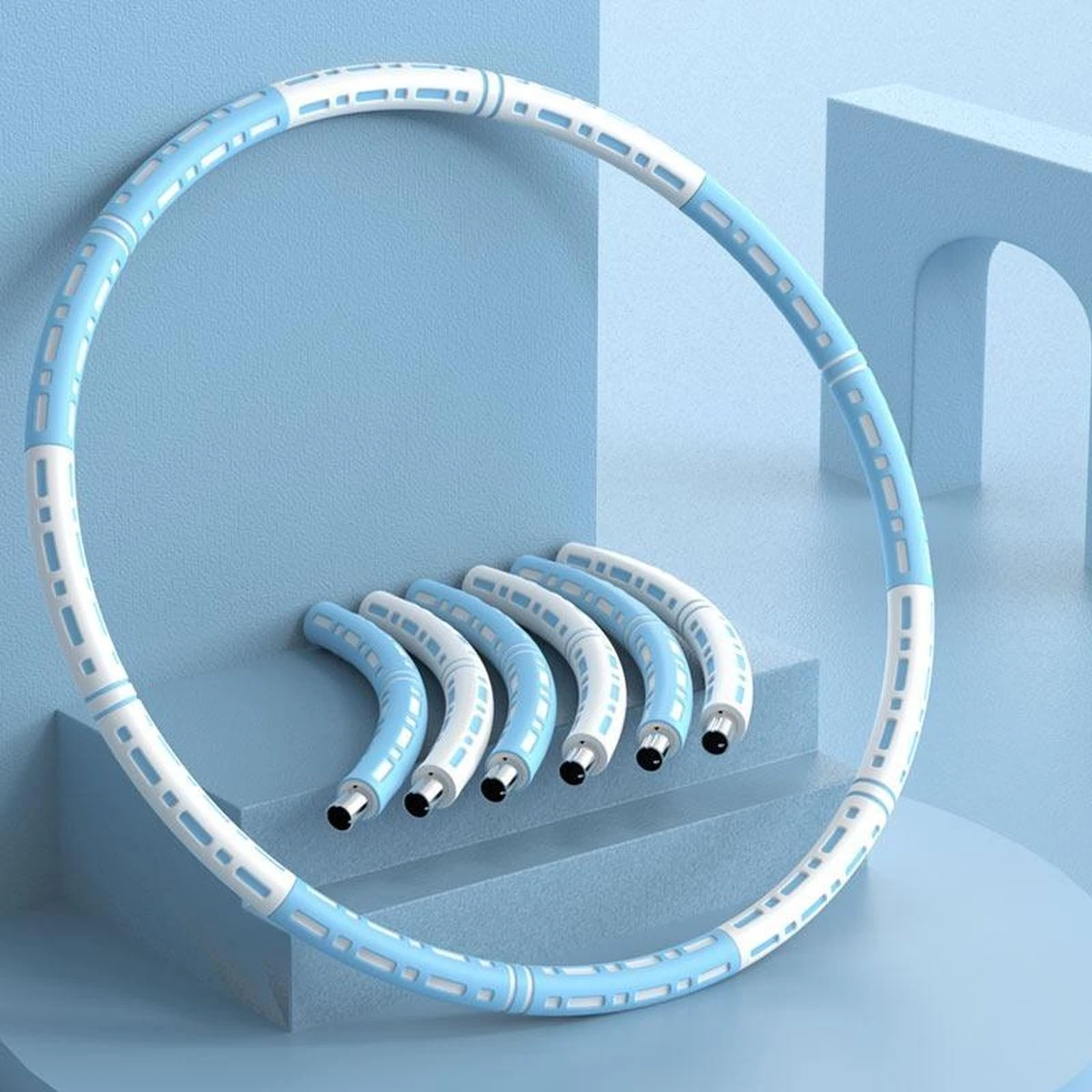 Fitlab Fitness Hoelahoep Met Gewicht - Blauw/Wit - 1 Tot 4 KG - Volwassenen - Hula Hoop/Sport Hoepel/Weight Hoop 2 Fitlab Fitness Hoelahoep Met Gewicht - Blauw/Wit - 1 Tot 4 KG - Volwassenen - Hula Hoop/Sport Hoepel/Weight Hoop - Afbeelding 2