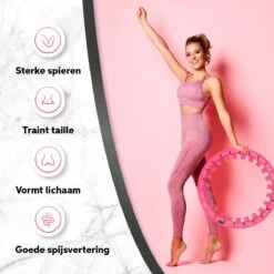 Living Nine Fitness Hoelahoep - Met Gewicht - Roze - Voor Volwassenen 11 Living Nine Fitness Hoelahoep - Met Gewicht - Roze - Voor Volwassenen -FitForce Outlet Winkel 1200x1200 1033