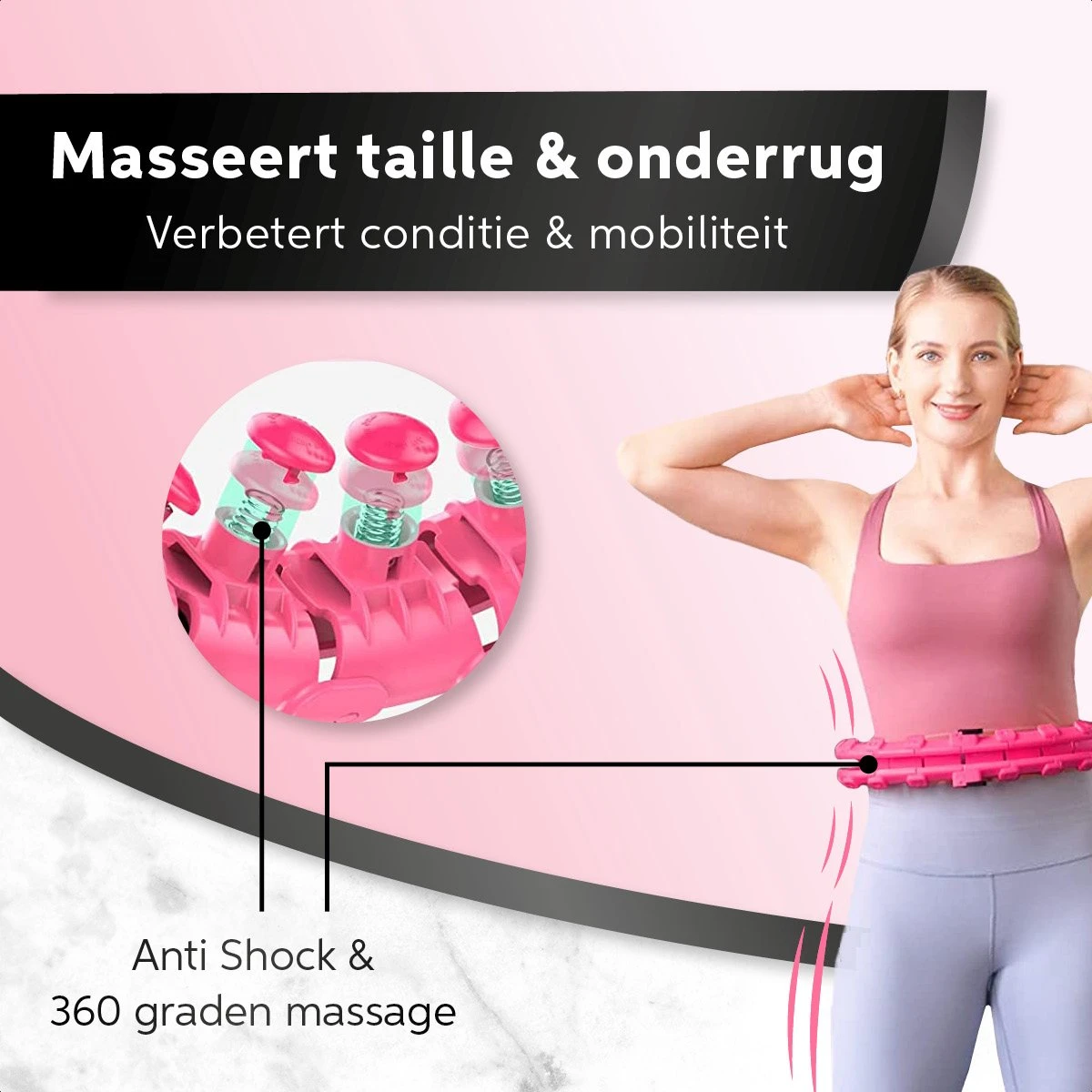 Living Nine Fitness Hoelahoep - Met Gewicht - Roze - Voor Volwassenen 4 Living Nine Fitness Hoelahoep - Met Gewicht - Roze - Voor Volwassenen - Afbeelding 4