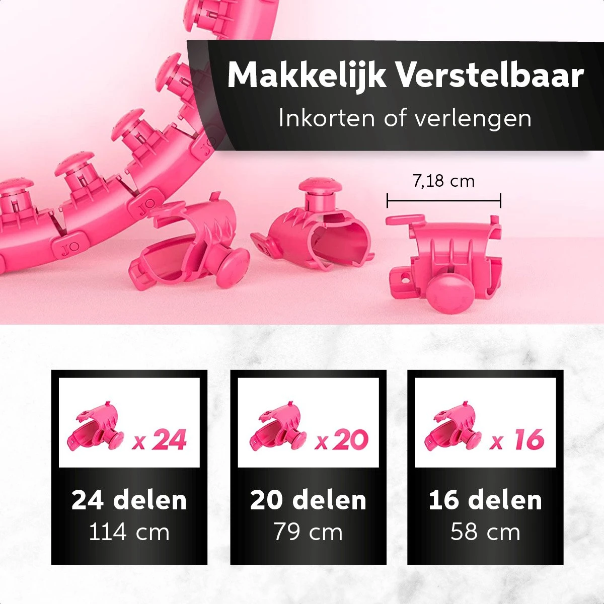 Living Nine Fitness Hoelahoep - Met Gewicht - Roze - Voor Volwassenen 8 Living Nine Fitness Hoelahoep - Met Gewicht - Roze - Voor Volwassenen - Afbeelding 8