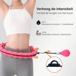 Verstelbare Fitness Hoelahoep Met Gewicht - Hoelahoep Voor Volwassenen En Kinderen - Fitness Hoelahoep - Hula Hoop Fitness - Roze -FitForce Outlet Winkel 1200x1200 1061