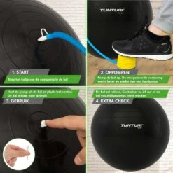Tunturi Fitness Bal - Yoga Bal Inclusief Pomp - Pilates Bal - Zwangerschaps Bal - 55 Cm - Kleur: Zwart - Incl. Gratis Fitness App -FitForce Outlet Winkel 1200x1200 1104