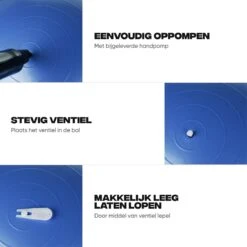 Rockerz Fitness® - Yoga Bal Inclusief Pomp - Pilates Bal - Fitness Bal - Zwangerschapsbal - Goede Houding Bij Het Thuiswerken - 55 Cm - Kleur: Blauw -FitForce Outlet Winkel 1200x1200 1115