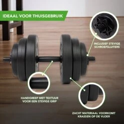 Tunturi Dumbbellset - Halterset - Totaal 15 Kg - Zwart Vinyl - Incl. Gratis Fitness App 10 Tunturi Dumbbellset - Halterset - Totaal 15 Kg - Zwart Vinyl - Incl. Gratis Fitness App -FitForce Outlet Winkel 1200x1200 112