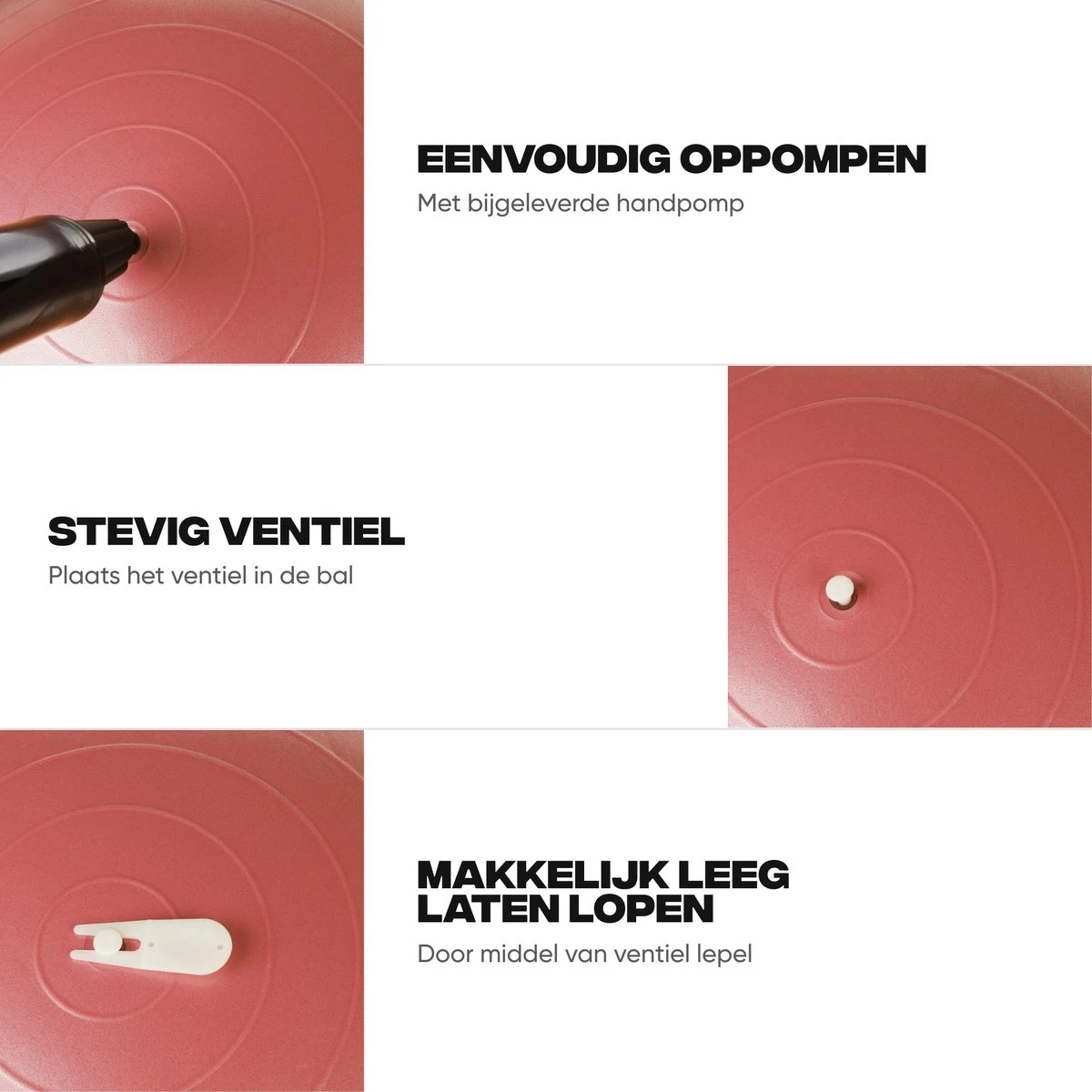 Rockerz Fitness® - Yoga Bal Inclusief Pomp - Pilates Bal - Fitness Bal - Zwangerschapsbal - Goede Houding Bij Het Thuiswerken - 65 Cm - Kleur: Rose Gold 4 Rockerz Fitness® - Yoga Bal Inclusief Pomp - Pilates Bal - Fitness Bal - Zwangerschapsbal - Goede Houding Bij Het Thuiswerken - 65 Cm - Kleur: Rose Gold - Afbeelding 4