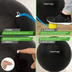 Tunturi Fitness Bal - Yoga Bal Inclusief Pomp - Pilates Bal - Zwangerschaps Bal - 75 Cm - Kleur: Zwart - Incl. Gratis Fitness App 8 Tunturi Fitness Bal - Yoga Bal Inclusief Pomp - Pilates Bal - Zwangerschaps Bal - 75 Cm - Kleur: Zwart - Incl. Gratis Fitness App -FitForce Outlet Winkel 1200x1200 1140