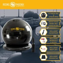 RP® Fitness Bal Yoga Zitbal Fitnessbal Gymbal Pilates Yogabal Balansbal - Tas, Steunring & Resistance Bands - Handpomp & Ebook -FitForce Outlet Winkel 1200x1200 1146