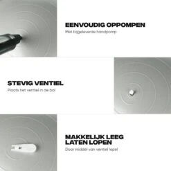 Rockerz Fitness® - Yoga Bal Inclusief Pomp - Pilates Bal - Fitness Bal - Zwangerschapsbal - Goede Houding Bij Het Thuiswerken - 75 Cm - Kleur: Grijs -FitForce Outlet Winkel 1200x1200 1172