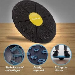 ScSports Balansplateau - Balansbord - Evenwichtsbord - Balans Bord - Ø Ca. 35.5 Cm - 5 Cm Hoog - Zwart-Geel -FitForce Outlet Winkel 1200x1200 1187